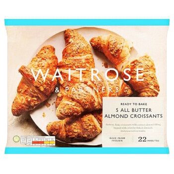 Waitrose Ready To Bake 5 All Butter Almond Croissants (450g)