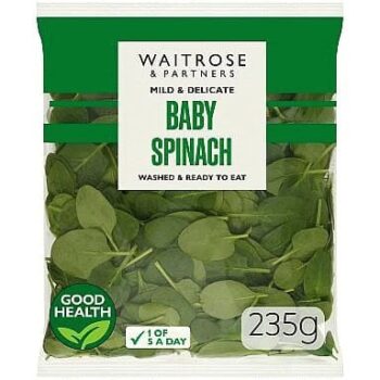 Waitrose Ready Washed Spinach (235g)