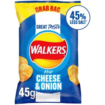 Walkers Less Salt Mild Cheese & Onion Crisps (45g)