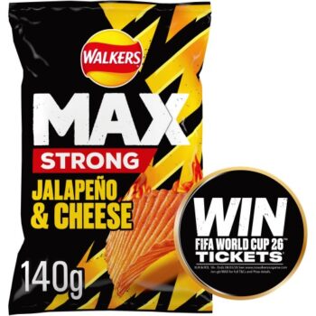 Walkers Max Strong Jalapeno & Cheese Sharing Crisps (140g)