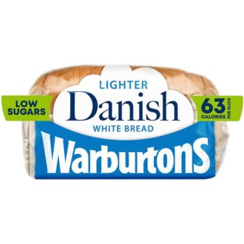 Warburtons Lighter Medium Sliced Danish White Bread (400g)