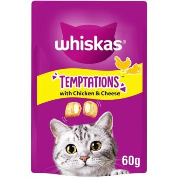 Whiskas Temptations Adult Cat Treat Biscuits with Chicken & Cheese (60g)