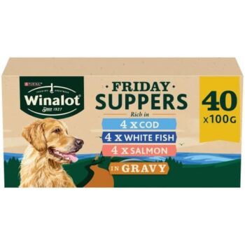 Winalot Friday Suppers Mixed Variety Fish In Gravy Wet Dog Food (40 x 100g)