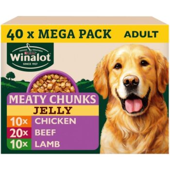 Winalot Meaty Chunks in Jelly Dog Food Pouches Adult Wet 40x100 (40 x 100g)