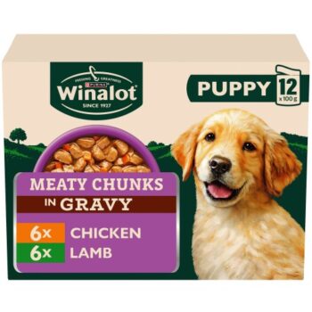 Winalot Puppy Mixed in Gravy Wet Dog Food Pouches 12x12x100 Lamb & Chicken (12 x 100g)