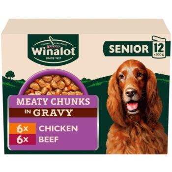 Winalot Senior Chicken & Carrot Wet Dog Food Pouches (12 x 100g)