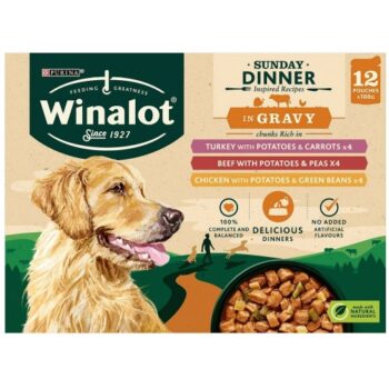 Winalot Sunday Dinner Wet Dog Food Pouches in Gravy 12x100 (12 x 100g)