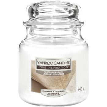 Yankee Candle Home Inspiration White Linen & Lace Medium Jar
