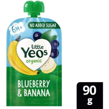 Yeo Valley Little Yeos Organic Blueberry & Banana Whole Milk Smooth Yogurt 6M+ (90g)