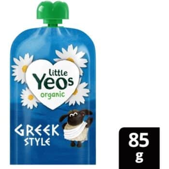 Yeo Valley Organic Little Yeos Natural Greek Style Kids Yogurt Pouch (85g)
