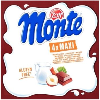 Zott Monte Maxi Chocolate & Hazelnut Milk Dessert (4 x 100g)
