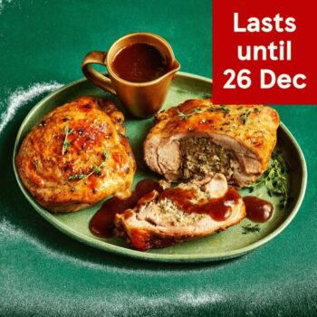 38. Tesco Slow Cooked Turkey Thighs with Pork Sage & Onion Stuffing & Gravy (Serves 4)