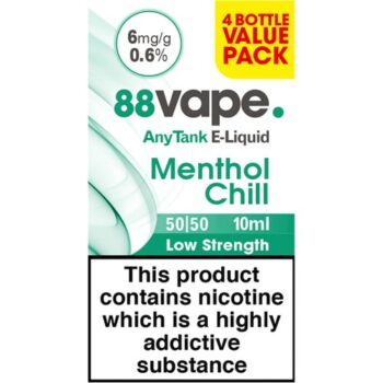 88Vape Menthol Chill AnyTank E-Liquid 4x6mg