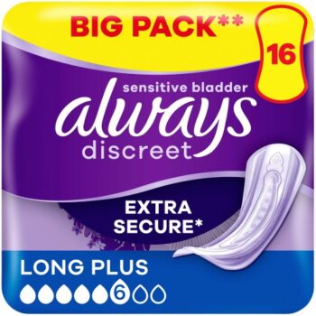 Always Discreet Incontinence Pads+ Long Plus 16 Extra Secure Value Pack (16)