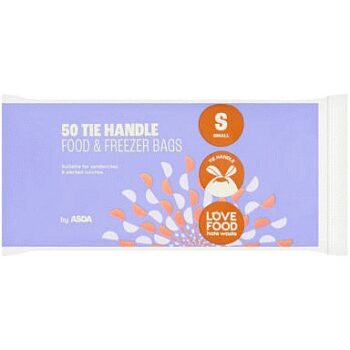 ASDA 50 Tie Handle Food & Freezer Bags Small
