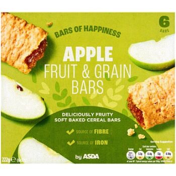 ASDA Apple Fruit & Grain Bars (6 x 37g, 222g)