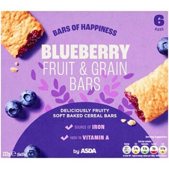 ASDA Blueberry Fruit & Grain Bars (6 x 37g, 222g)