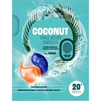 ASDA Coconut Triple Action Capsules 20 Washes