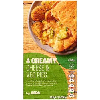 ASDA Creamy Cheese & Veg Pies (4 x 150g, 600g)