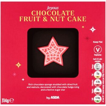 ASDA Joyous Chocolate Fruit & Nut Cake (314g)