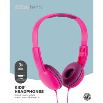 ASDA Tech Kids Headphones Pink
