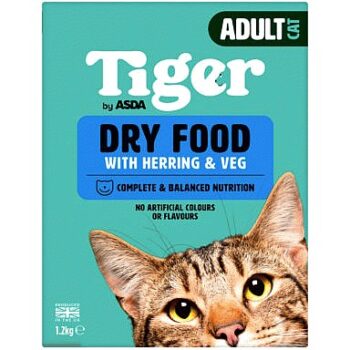 ASDA Tiger Dry Food with Herring & Veg Adult Cat (1.2kg)