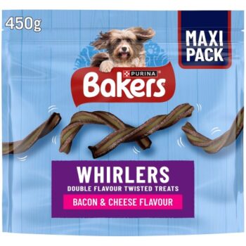 BAKERS Whirlers Bacon and Cheese Dog Treats (450g)