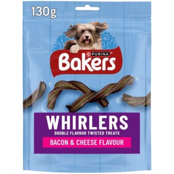 Bakers Whirlers Dog Treats Bacon & Cheese (130g)