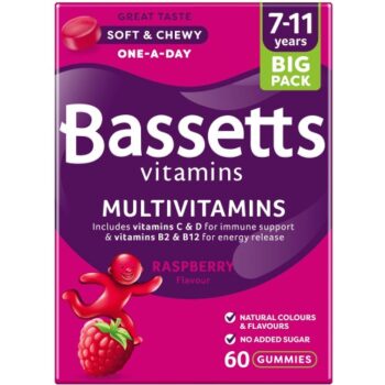 Bassetts Multivitamins 7-11 Years Soft & Chewies Raspberry Flavour (60)
