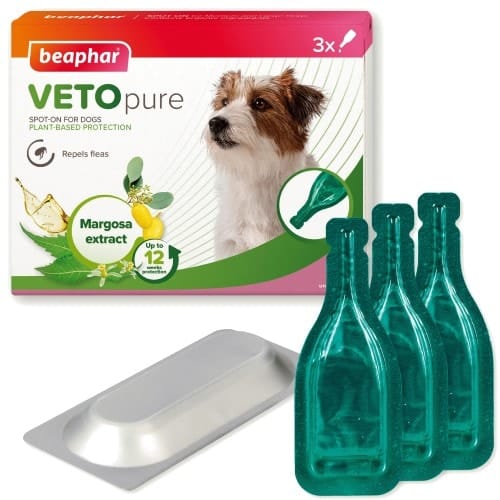 Beaphar Vetopure Flea Protection Spot-On For Dogs Under 15 Kg 3 Pipettes
