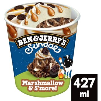 Ben & Jerry's Sundae Ice Cream Tub Marshmallow & S'more (427ml)
