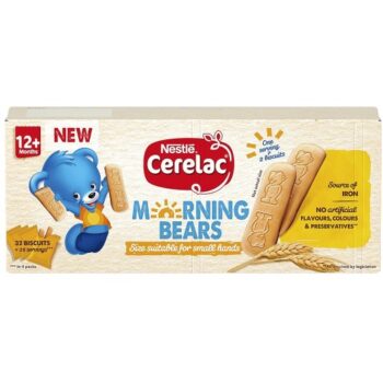Cerelac Morning Bears Biscuits Vanilla Baby Food Snack 12+ Months (4 x 45g)