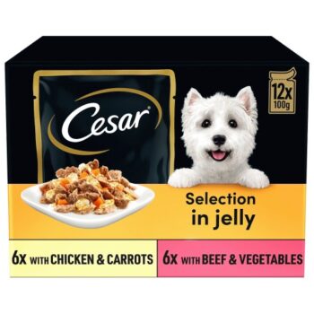 Cesar Mixed Selection Dog Food Pouches in Jelly (12 x 100g)