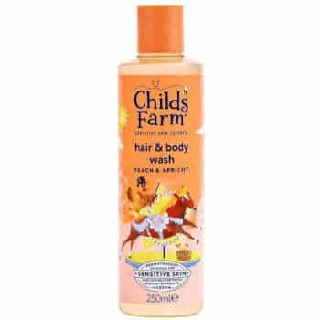 Childs Farm Hair & Body Wash Peach & Apricot Gentle Tear-Free Formula for Kids Babies & Sensitive Skin (250ml)