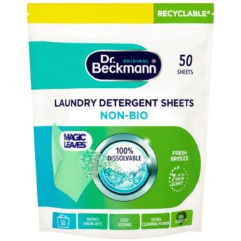 Dr. Beckmann Magic Leaves Laundry Detergent Sheets Non-Bio Fresh Breeze 50 sheets (4 x 200g)