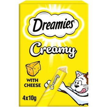 Dreamies Creamy Adult Cat & Kitten Treats With Delicious Cheese (4 x 10g)