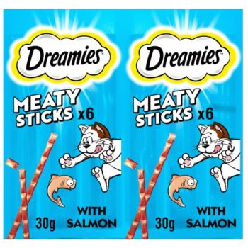 Dreamies Meaty Sticks with Salmon Cat Treats Adult & Kitten Scrumptious (6 x 30g)