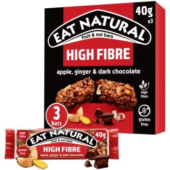 Eat Natural High Fibre Apple Ginger & Dark Chocolate Multipack 3 Bars (3 x 40g)