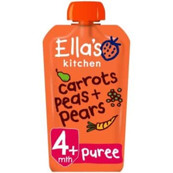 Ella's Kitchen Organic Carrots Peas Pears Puree Pouch 4+ Months