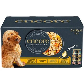 Encore Dog Tins Chicken Selection in Broth (5 x 156g)