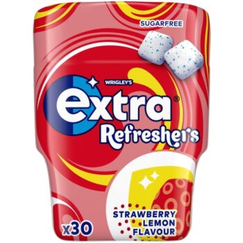 Extra Refreshers Strawberry Lemon Sugar Free Chewing Gum Bottle (30 x 67g)