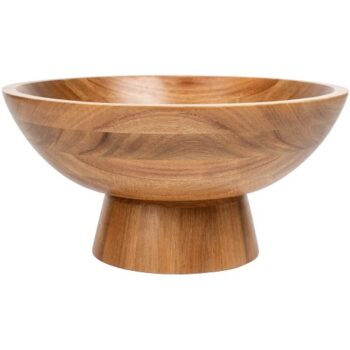 F&F Home Acacia Wood Chalice Fruit Bowl