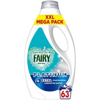 Fairy Platinum Non Bio Washing Liquid 63 Washes (1.953 Litre)