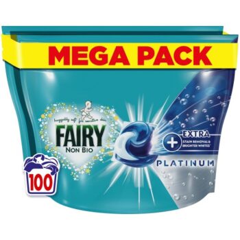 Fairy Platinum Non Biological Washing Liquid Pods 100 Washes (2320g)