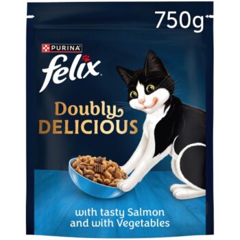 Felix Doubly Delicious Salmon & Vegetables Dry Cat Food (750g)