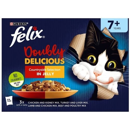 Felix Doubly Delicious Senior Meaty Selection in Jelly Wet Cat Food (12 x 85g)
