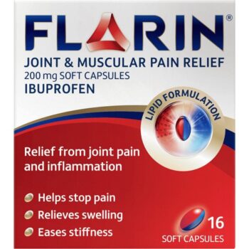 Flarin Joint & Muscular Pain Relief Soft Capsules 16 Capsules (16 x 200mg)
