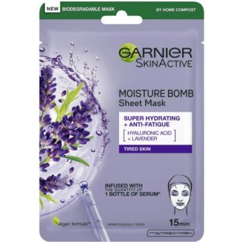 Garnier Skin Active Moisture Bomb Lavender Hydrating Sheet Mask for Fatigued Skin (28g)