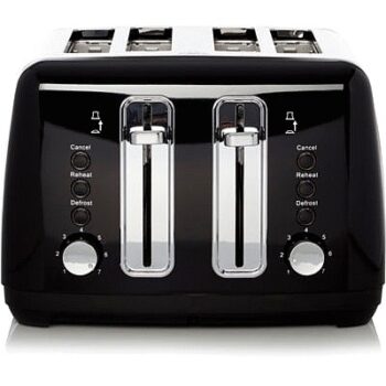 George Home Black 4 Slice Toaster