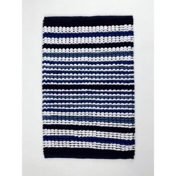 George Home Blue Striped Chenille Bath Mat